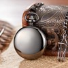 Realpoo Smooth Black Pocket Watch for Men Quartz Arabic Digital