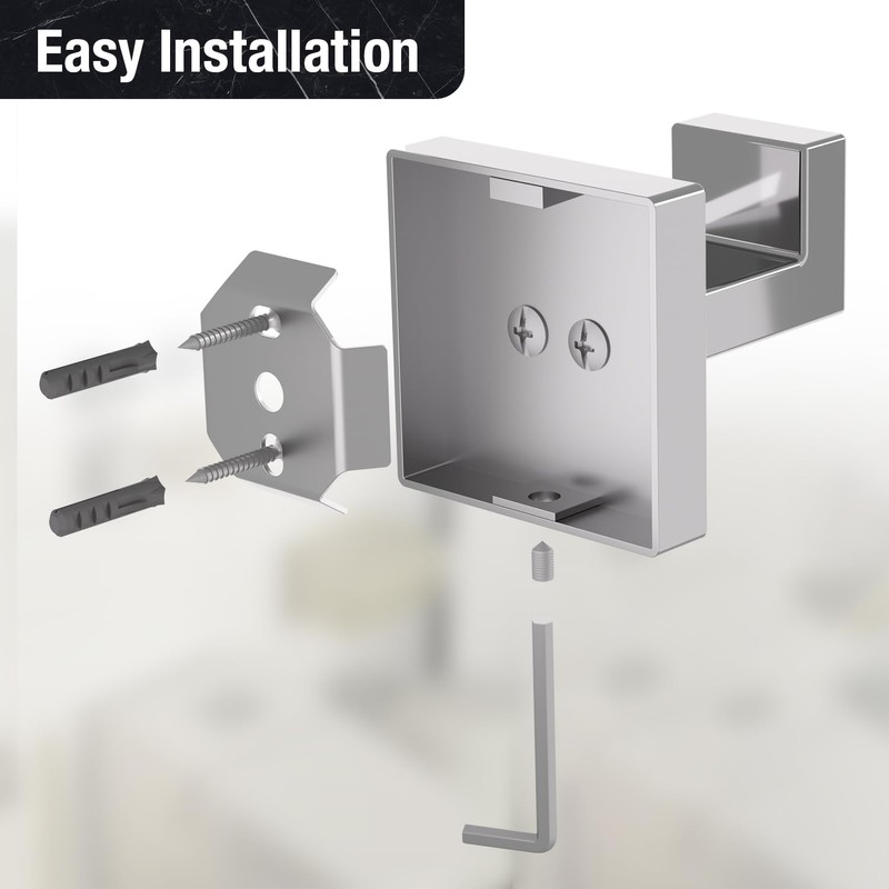 HITSLAM Towel Hooks for Bathroom Wall Mounted, Chrome Bathroom Hook,