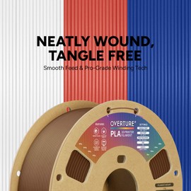 OVERTURE PLA Filament 1.75mm, Neatly Wound 3D Printer Filament 1kg Spool (2.2lbs), Dimensional Accuracy +/- 0.02 mm, Fit Most FDM 3D Printers (Chocolate)