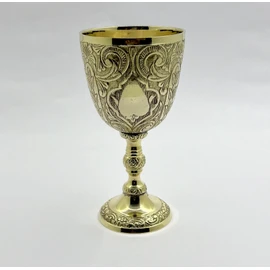 Morcomart - Copa de cáliz de latón de estilo antiguo, taza de comunión clásico hecha a mano para iglesia, eventos temáticos medievales y bodas (latón pulido)