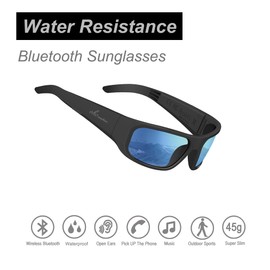 OhO Smart Glasses,Polarized Sunglasses with Bluetooth Speaker,Athletic/Outdoor UV Protection and Voice Control,Unisex(Mirror Blue Lens)