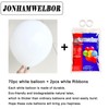 Jonhamwelbor White Balloons 12inch 100 Pack Matte White Latex Helium