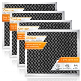 Cenipar 97007696 Range Hood Filter,41f Stove Hood Vent Filter Replacement For Broan& Nutone Charcoal Carbon Combo Replace 6105c 97005687-By Size 8.75" X 10.5 X .44"(4 Pack)