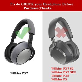 YunYiYi Ear Pads Cushions Replacement Headband Pad Compatible with Bowers & Wilkins PX7 Over-Ear Headphones (Do Not Fit PX/P7/PX7 S2/PX7 SE2/PX8), Earpads Parts