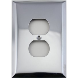 Over Sized Jumbo Polished Chrome 1 Single Gang Duplex Outlet Wall Plate