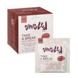 UNRULED - Cacao Blend | Bebida Sabor Cacao en Polvo con Hongos Adaptogenos | Mushroom Blend con Hongo Reishi y Hongo Chaga | MCT Oil, Gaba y Vitamina E | 10 Porciones de 6g en Sobres Individuales | Fomenta una Mayor Calma y Recuperación Física