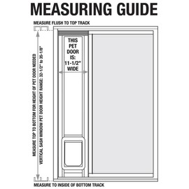 Ideal Pet Products Aluminum Vertical Sash Window Pet Door, Adjustable Sizes to Fit Window Heights from 32-1/2" to 35-1/8”, Chubby Kat 7-1/2” x 10-1/2” Flap Size
