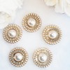 5pcs 23mm Small Fragrance Pearl Rhinestone Metal Buttons Ladies Cashmere