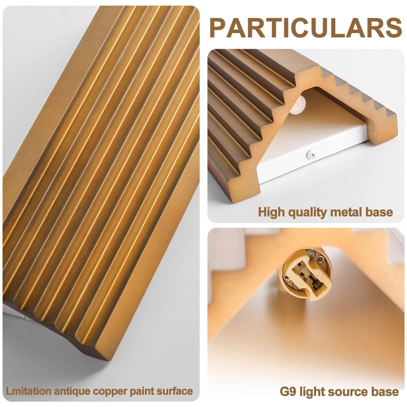 ZEROUNO Modern LED Wall Sconce Indoor Wall Lights, Bronze Hardwired