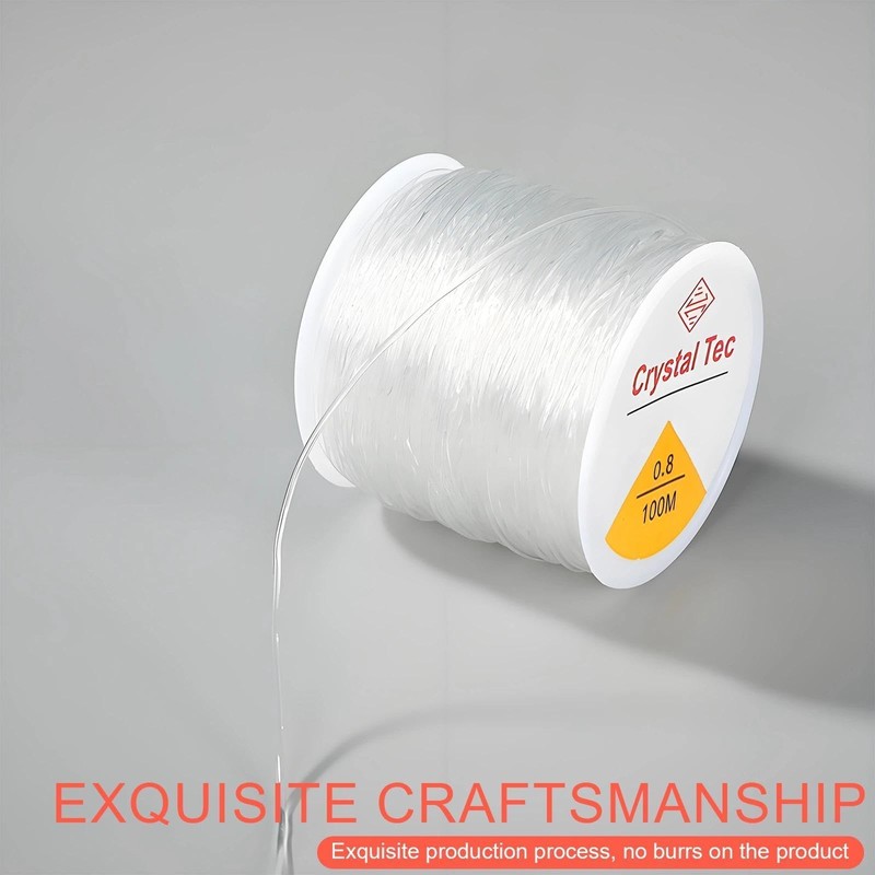 2 Roll 0.8mm Crystal String Stretch Line, Elastic Bracelet String,