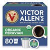 Victor Allen's Coffee Organic Peruvian, Medium Roast, 80 Count, Single
