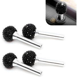 Juego de 4 pomos de cerradura de puerta de coche, cubiertas de diamantes de imitación brillantes, tapas de barra de agarre antideslizante, decoración interior universal para la mayoría de