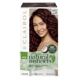 Clairol Natural Instincts Semi-Permanant Hair Colour, 4rv Dark Burgundy, Ammonia Free, Natural Hair Colour