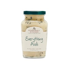 Stonewall Kitchen Everything Aioli, 283g Glass - Tasteful Aioli with Black Sesame and Onions, Ideal for Sandwiches