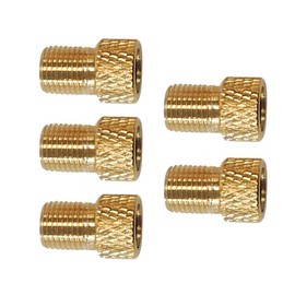 TopHomer 5 Pcs Bicycle Air Pump Value Adapter Brass Material Inflatable Connector with Rubber Seal Rings Convert Presta to Schrader Easy to Install (Diamond Grid)