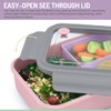 melii Bento Box With Removable Divider, Pink Purple Grey, 42.2