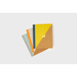 Suck UK Pocket Notebook 3 Set | Lined | Grid | Dot Grid Format | Recycled Paper & Kraft Binding Cover | Compact On-the-Go Notes for School, Office & Travel Use | Animal Dog Lovers Gift | 68 Pages Each