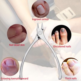 XGIZMOO Straight Blade Toe Nail Clippers for Seniors Thick Nails, Professional Podiatrist toenail Clippers for Thick toenails,Stainless Steel Nail Cutter-Silvery