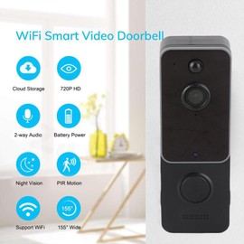 Smart Video Doorbell Camera 1080P HD Infrared Night2.4GHZ Wireless 2 Way, Black for Smart Home Security System with Aiwit App Connectivity