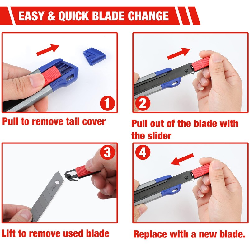 WORKPRO 18mm Retractable Utility Knife, Heavy Duty Snap-off Box Cutter