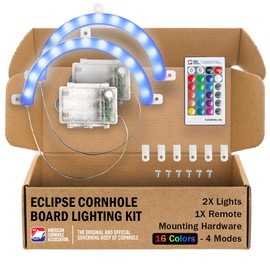 ACA Eclipse LED Cornhole Lights for Hole 16 Colors 4 Modes 2 Pack 1 Remote