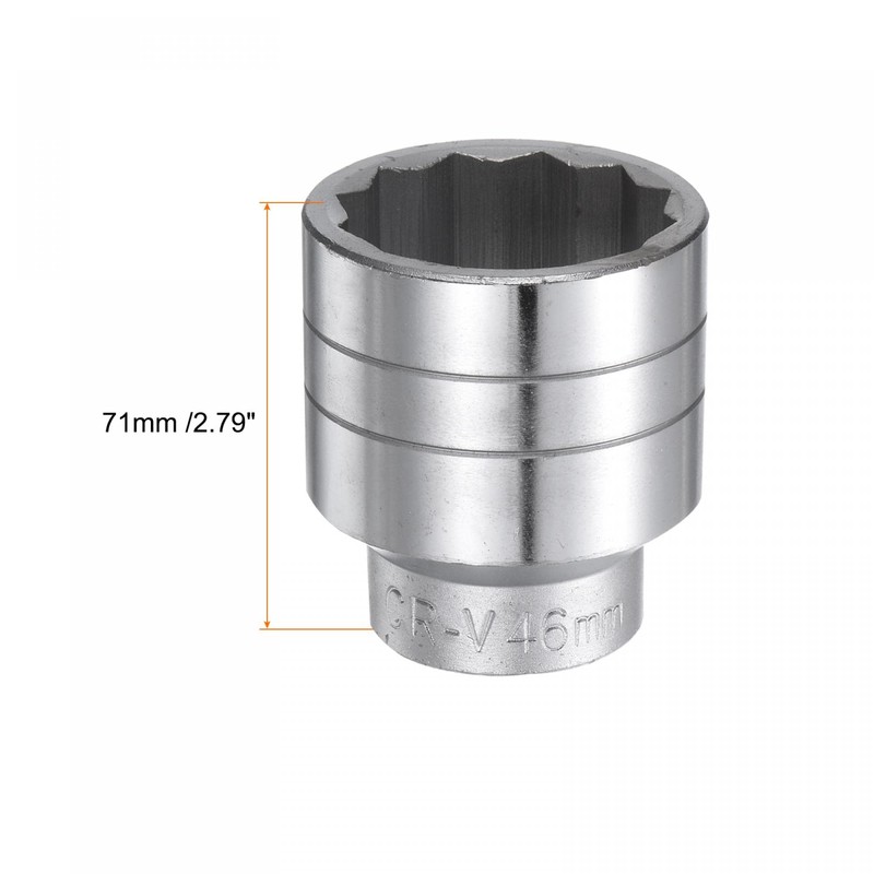 sourcing map 46mm 12 Point Shallow Socket 3/4" Drive Standard