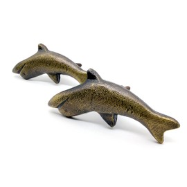 5MOONSUN5's Ocean Theme Cast Iron Door Knobs/Drawer Pulls Dresser Door Knobs for Cabinets, Wardrobes & Kitchen Cupboards/Pull and Push Handle Knobs Classic Hardware Decor, Set of 4