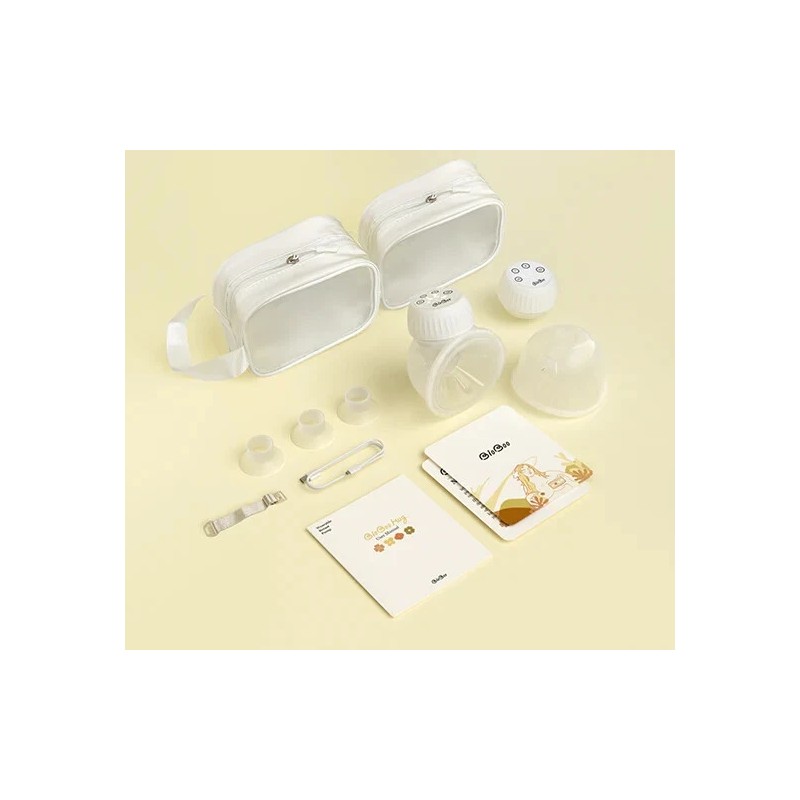 BIOBOO Hug Double Wearable Breast Pump- White, New Sealed 24mm,
