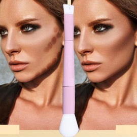 ANKROYU Nose Contour U Shaped Makeup Brush Dual Ended Soft Synthetic Fibers 2 in 1 Contour Brush for Effortless Sculpting Defining All Skin Types 6.9 Inches