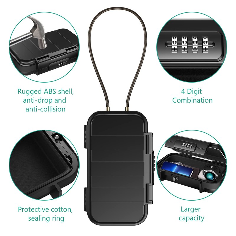 ORIA Portable Safe with Combination Code, Security Box, Outdoor Security
