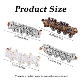 4stk Telefondraht Haargummi, 3 Farben Kein Schaden Spiral Telefonkabel Haarbänder mit Perlenverzierung für Frauen Kreieren Einer Eleganten Niedrigen Pferdeschwanzfrisur(Silber, Weiß, Schwarz)