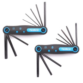 HemBorta® Folding Allen Key Set & Security Torx Key Set 16pcs, Fold-Up Metric Allen Keys 1.5-8mm & Fold-Out T9-T40 Star Allen Key Set Tamper Proof Torx Keys with Holes, Heat Treated CRV Steel Keys
