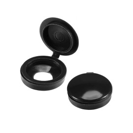 100Pcs Hinged Screw Caps, Plastic Screw Cover Caps, Folding Screw Cover Cap, Snap Washer Covers Flip Tops for Covering Screw Heads, Screw Protection(Black)