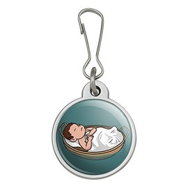 GRAPHICS & MORE Baby Moses in a Basket Christian Jacket Handbag Purse Luggage Backpack Zipper Pull Charm
