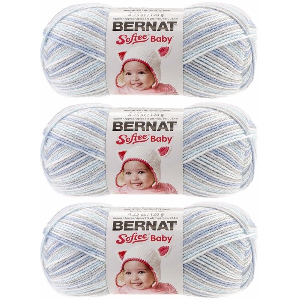 Bernat 166031-31129 Softee Baby Yarn - Ombres - Blue Flannel3