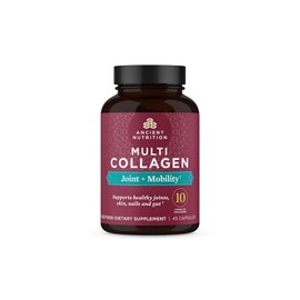 Ancient Nutrition Pastillas de colágeno para el apoyo de las articulaciones, cápsulas de colágeno múltiple, 45 unidades, articulaciones y movilidad, apoya las articulaciones, la piel y las uñas, re