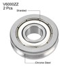 sourcing map V6000ZZ V-Groove Shaped Bearing 10x30x8mm Double Metal Shielded