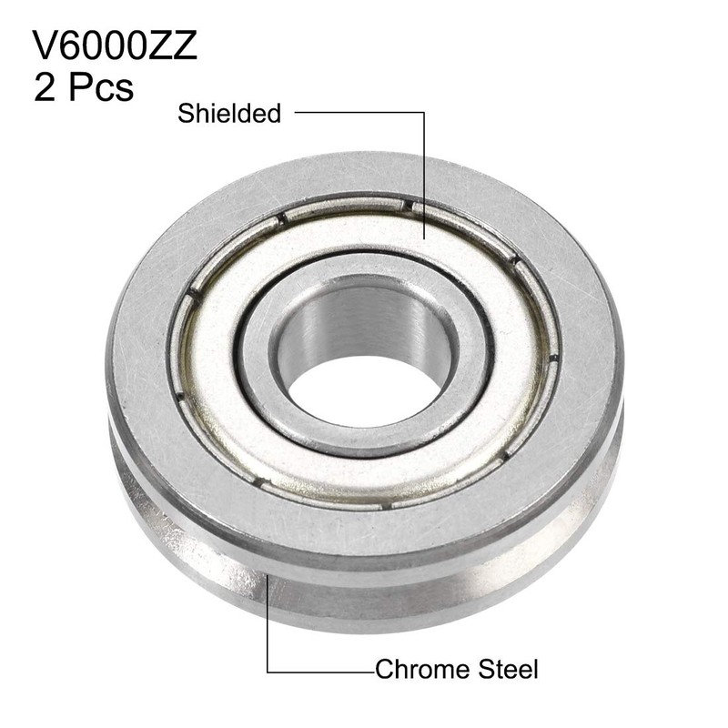 sourcing map V6000ZZ V-Groove Shaped Bearing 10x30x8mm Double Metal Shielded