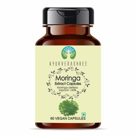 AYURVEDASHREE Moringa Extract 500mg - 60 Vegetarian Capsules | Moringa Oleifera | All Natural | 100% Vegan | Gluten-Free | GMP Certified.