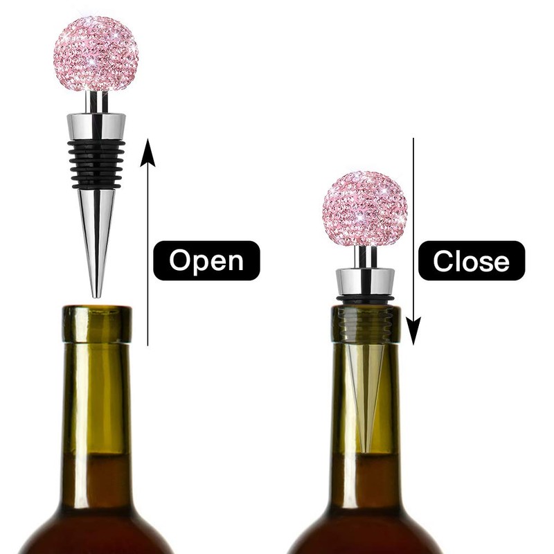 Soleebee Bling Decorative Wine Stoppers,Wine Bottle Stopper with Crystal Rhinestone,