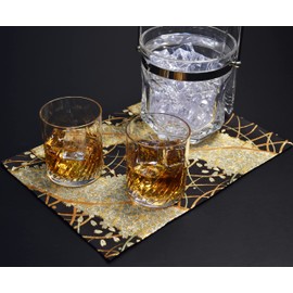 Comes packaged in a box, ready to use as a present Japanese gift for foreigners, Kimono, Obi Japanese Style Tea Mat, 2 Piece Set, Full Pattern (Yagi)