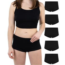 SES Women's Briefs, Waist Briefs, Pack of 5, Made of 100% Cotton - black, size: 54