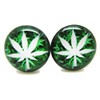 Pot Leaf Stud Post Earrings - New - Pair!