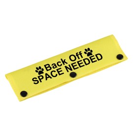 Funny Dog Leash Sleeve Back Off Space Needed Dog Leash Wrap Sleeve Alert Tag Pet Birthday Gift (Back Needed-YE Sleeve)