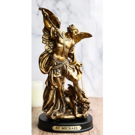 Ebros Byzantine Catholic Church Archangel Michael Slaying Lucifer Statue 8"H
