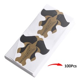 FingerAngel 100PCS Extra Long Gloden Color Fish Patten Adhesive Stiletto Nail Forms Guide for UV Gel Acrylic Curve False Nail Tips Extension