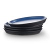 Stone Lain Stoneware Salad Plate Set, Blue and Black