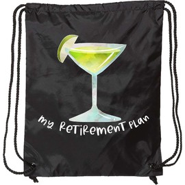 inktastic My Retirement Plan Appletini Funny Drawstring Bag Black 3c45a