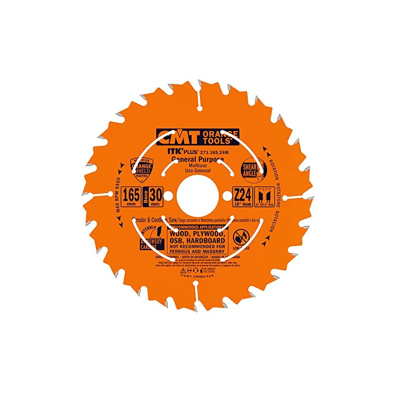 CMT 271.165.24M ITK Plus RIP and Crosscut Blade 165X1.7X30 Z=24