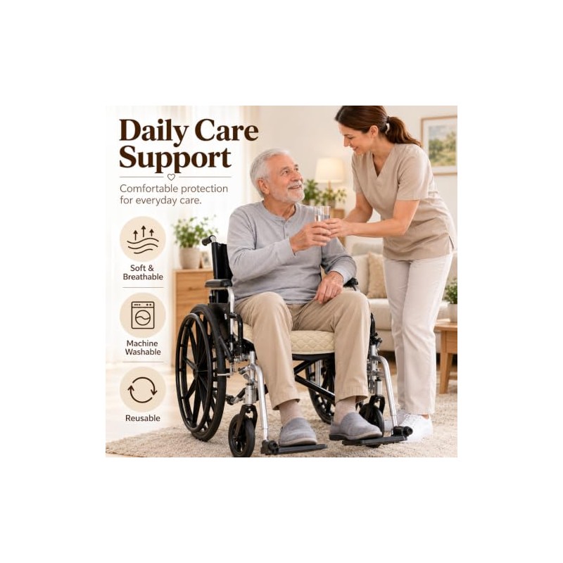 3 Washable Incontinence Chair Pads, 50x50cm Waterproof Seat Protectors
